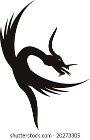 illustration of a vector dragon tattoo