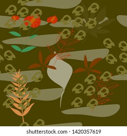 Illustration vector drawing. Flowers print pattern hand drawn watercolor vector illustration .Vector graphics.