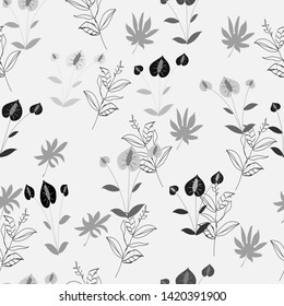 Illustration vector drawing. Flowers print pattern hand drawn watercolor vector illustration .Vector graphics.
