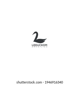 illustration vector of duck logo letter L