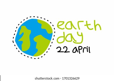 Illustration vector of earth day logo, Cute Earth day sign and Symbols