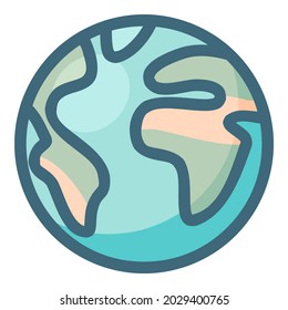 Illustration vector of earth icon with fill outline style. Perfect for app icon, browser icon, etc.