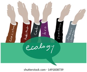 illustration vector ecology action ecosystem habitat eat bio symbiosis producters consomers