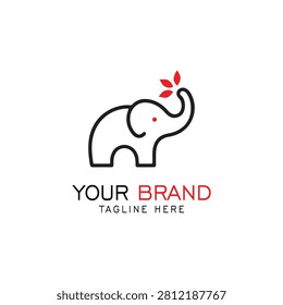 Illustration vector of elephant logo flat outline style