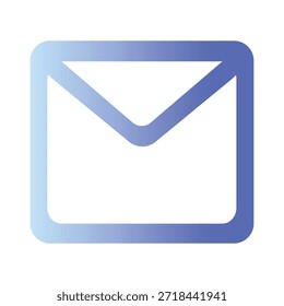 Ilustración Vector de icono de correo electrónico con sobre y solapa | Icono de degradado