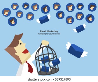 Illustration vector of email marketing concept.