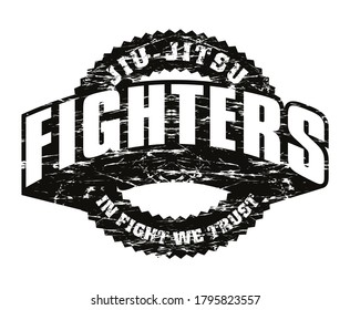 Illustration vector emblem with the martial art of theme directed at Jiu-Jitsu.