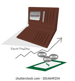 illustration vector of empty wallet for the equal payday
