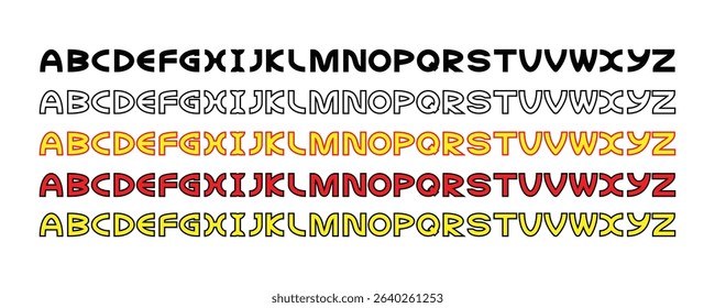 Illustration vector of English capital letters alphabets from A to Z drawing in vector