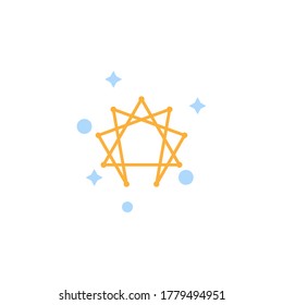 Illustration  vector enneagram icon, symbol  