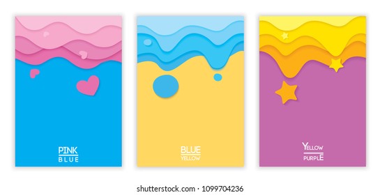 Illustration vector eps 10 of colorful background design with pink, blue, purple colors for set cover or template.