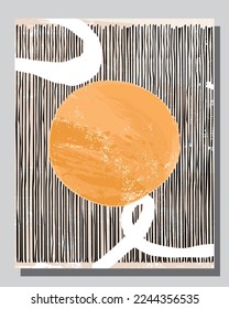 Illustration, Vektorgrafik EPS10, handgezeichnet abstrakte Formen Geometrie zeitgenössische ästhetische boho Mitte des Jahrhunderts moderne skandinavische nordische Design-Stil	