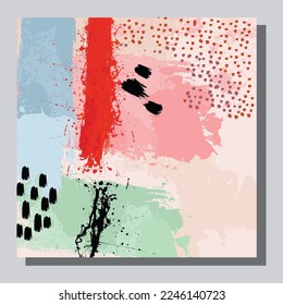 Vector de ilustración EPS 10 impresión, dibujo a mano formas orgánicas abstractas, arte estético contemporáneo boho arte moderno de mediados de siglo en estilo escandinavo de diseño nórdico	