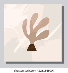 Illustration, Vektorgrafik EPS10 Druck, handgezeichnet abstrakte organische Formen botanischer Garten, zeitgenössische ästhetische boho Mitte des Jahrhunderts moderne Kunst im skandinavischen nordischen Design Stil
