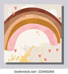 Illustration vector EPS 10 print, hand draw painted abstract organic shapes, contemporary aesthetic boho mid century modern art in Scandinavian nordic design style
