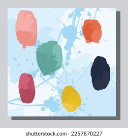 Illustration vector EPS 10 print, hand draw painted abstract organic shapes, contemporary aesthetic boho mid century modern art in Scandinavian nordic design style
