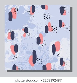 Illustration vector EPS 10 print, hand draw painted abstract organic shapes, contemporary aesthetic boho mid century modern art in Scandinavian nordic design style
