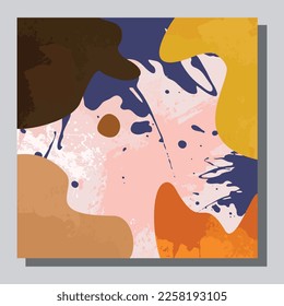 Impresión de 10 vectores de ilustración EPS. Dibujar a mano formas orgánicas abstractas pintadas. estética contemporánea boho arte moderno de mediados de siglo en estilo escandinavo de diseño nórdico
