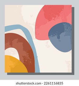 Illustration vector EPS 10 print. Hand draw painted abstract organic shapes. contemporary aesthetic boho mid century modern art in Scandinavian nordic design style
