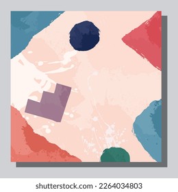 Impresión de 10 vectores de ilustración EPS. Dibujar a mano formas orgánicas abstractas pintadas. estética contemporánea boho arte moderno de mediados de siglo en estilo escandinavo de diseño nórdico
