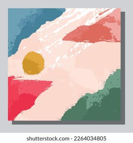 Illustration vector EPS 10 print. Hand draw painted abstract organic shapes. contemporary aesthetic boho mid century modern art in Scandinavian nordic design style
