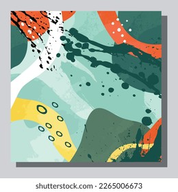 Illustration vector EPS 10 print. Hand draw painted abstract organic shapes. contemporary aesthetic boho mid century modern art in Scandinavian nordic design style
