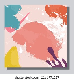 Illustration vector EPS 10 print. Hand draw painted abstract organic shapes. contemporary aesthetic boho mid century modern art in Scandinavian nordic design style
