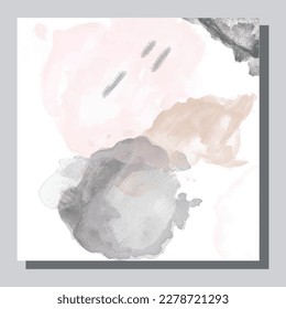 Illustration vector EPS 10 print. Hand draw painted abstract watercolour. contemporary aesthetic boho mid century modern art in Scandinavian nordic design style

