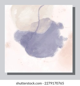 Illustration vector EPS 10 print. Hand draw painted abstract watercolour. contemporary aesthetic boho mid century modern art in Scandinavian nordic design style
