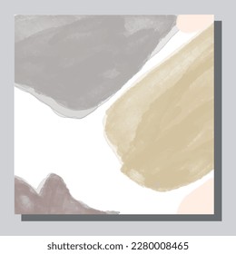 Illustration vector EPS 10 print. Hand draw painted abstract watercolour. contemporary aesthetic boho mid century modern art in Scandinavian nordic design style

