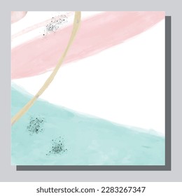 Illustration vector EPS 10 print. Hand draw painted abstract watercolour. contemporary aesthetic boho mid century modern art in Scandinavian nordic design style
