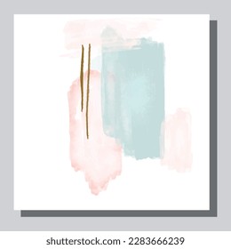 Illustration vector EPS 10 print. Hand draw painted abstract watercolour. contemporary aesthetic boho mid century modern art in Scandinavian nordic design style
