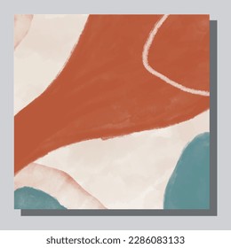 Illustration, Vektorgrafik EPS10 Druck. Handzeichnen Sie eine abstrakte Wasserfarbe. zeitgenössische ästhetische Boho Mitte des Jahrhunderts moderne Kunst im skandinavischen nordischen Design-Stil
