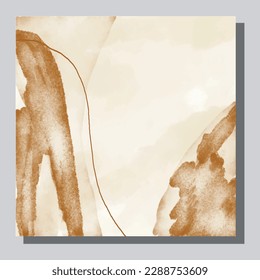 Illustration vector EPS 10 print. Hand draw painted abstract watercolour. contemporary aesthetic boho mid century modern art in Scandinavian nordic design style
