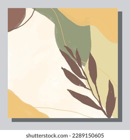 Illustration vector EPS 10 print. Hand draw painted abstract watercolour. contemporary aesthetic boho mid century modern art in Scandinavian nordic design style
