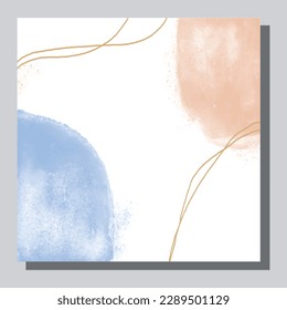 Illustration vector EPS 10 print. Hand draw painted abstract watercolour. contemporary aesthetic boho mid century modern art in Scandinavian nordic design style
