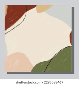 Illustration vector EPS 10 print. Hand draw painted abstract watercolour. contemporary aesthetic boho mid century modern art in Scandinavian nordic design style
