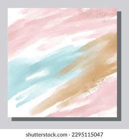 Illustration vector EPS 10 print. Hand draw painted abstract watercolour. contemporary aesthetic boho mid century modern art in Scandinavian nordic design style
