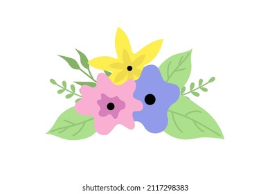 Illustration vector EPS print modern flowers design style for interior or cover or textile or background or packaging or pattern or decorations. Spring flower. Mother's day.