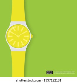 Illustration Vector EPS10: Minimalist Strap Yellow Watch