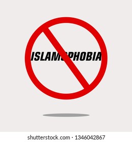 Illustration Vector EPS10: No Islamophobia Signage