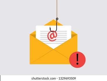 Illustration Vector EPS10: Phishing Attack On Email