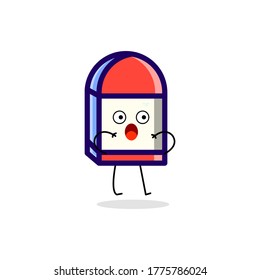 illustration vector of eraser cartoon character. back to school concept.