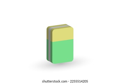 illustration vector eraser concept realistic icon 3d creative isolated on background.Realistic vector illustration.