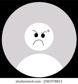 Illustration of Vector Illustration Expression of Character Profile, Angry, Funny and Cartoon Icon. 