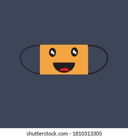 illustration vector of face mask smile