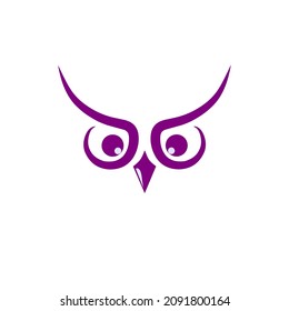 Fondo blanco del búho de la cara del vector de ilustración