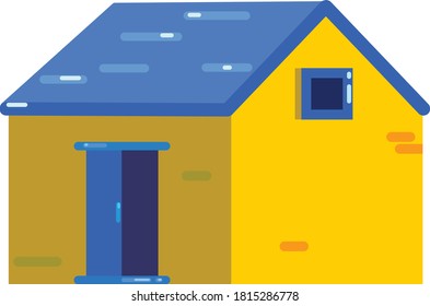 Illustration, Vektorfarm Hütte einzeln Hintergrund, schönes kleines Haus flach gestylt gestylt Stil.