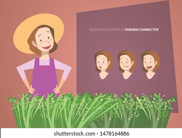 illustration vector of farmer character