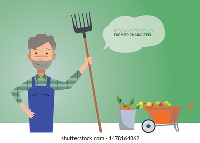 illustration vector of Farmer workers people character